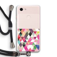 Gekleurde driehoekjes: Pixel 3 XL Transparant Hoesje met koord