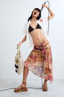 Bedrukte midirok - BROWN - L