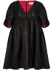 Nina Ricci robe courte à pois en jacquard - Noir