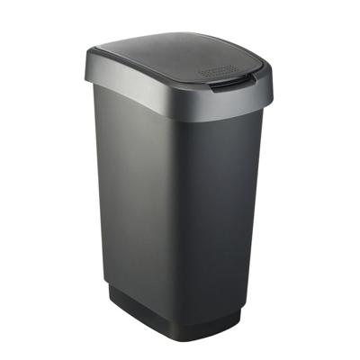 Rotho twist afvalbak 50l zwart