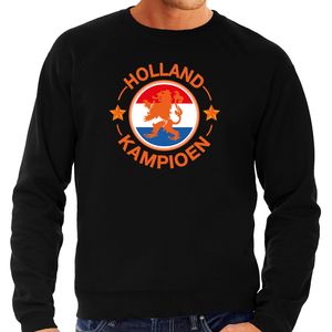Zwarte fan sweater / trui Holland kampioen met leeuw EK/ WK voor heren 2XL  -