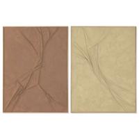 Schilderij Home ESPRIT Mosterd Terra cotta Modern 90 x 4,5 x 120 cm (2 Stuks)