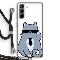 Cool cat: Samsung Galaxy S21 Transparant Hoesje met koord