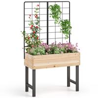 Verhoogde Tuinbedden met Trellis Buitenbakken voor Klimplanten met Gereedschapshouders