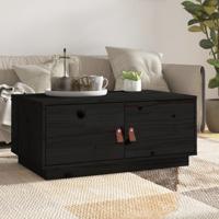 Salontafel 80x50x35 cm massief grenenhout zwart