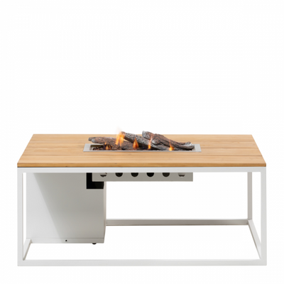 Cosi: Cosiloft 120 Vuurtafel Rechthoek Teak Tafelblad - wit