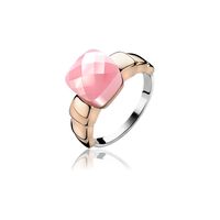 Zinzi ZIR1111R Ring zilver-zirconia rosekleurig-roze - thumbnail