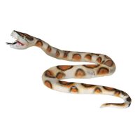 Nep python slang - 160 cm - wit/bruin - griezel/horror thema decoratie dieren/reptielen - thumbnail