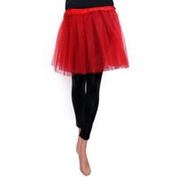 Carnaval verkleedkleding rokje - Tule stof - voor meisjes - rood - one size - ballerina