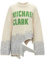 JW Anderson x Michael Clark pull à paillettes - Blanc