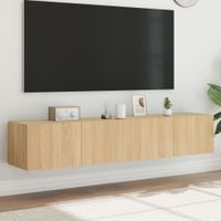 Tv-wandmeubels met LED 2 st 80x35x31 cm sonoma eikenkleurig - thumbnail