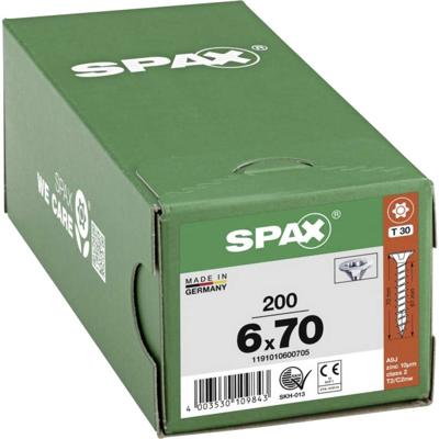 SPAX 1191010600705 SPAX Seko-T Houtschroef 6 mm 70 mm Torx, Binnen-T Staal Galvanisch verzinkt 200 stuk(s)