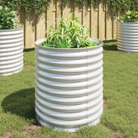 VidaXL Plantenbak verhoogd 80x80x81 cm gegalvaniseerd staal zilver