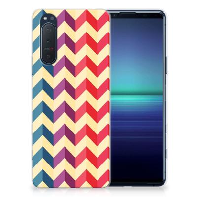 Sony Xperia 5II | TPU bumper | Zigzag Multi Color