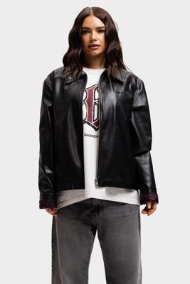 Label Garment V Leather Jacket Dames Zwart - Maat L - Kleur: Zwart | Soccerfanshop