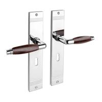 De Oude Deurklink Deurklink retro palissander glanzend nikkel op schild sleutelgat 55mm