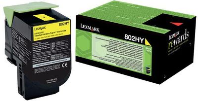 Lexmark Return Program toner 802, 3.000 pagina&apos;s, OEM 80C2HY0, geel