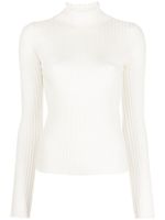 Chloé pull en maille nervurée à col montant - Blanc