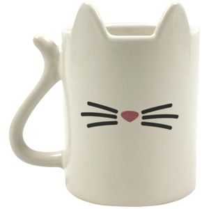 Katten thema drinkbeker/koffiemok wit 350 ml