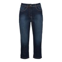 Elastische capri-jeans van bio-katoen in 4-pocket-style, donkerblauw Maat: 46