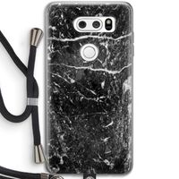 Zwart marmer: LG V30 Transparant Hoesje met koord
