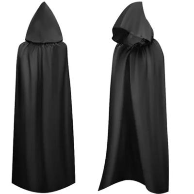 Halloween cape - zwart - polyester - one size - met capuchon - halloween - carnaval - volwassenen