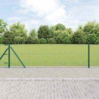 VidaXL Hek met paal groen 0,4 x 10 m staal en pvc