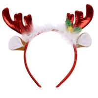 Home & styling Kerst diadeem - rendier gewei met oren - rood