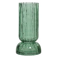 Vaas/bloemenvaas - glas - D13 x H26 cm - groen