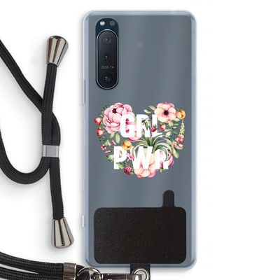 GRL PWR Flower: Sony Xperia 5 II Transparant Hoesje met koord