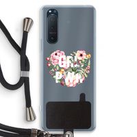 GRL PWR Flower: Sony Xperia 5 II Transparant Hoesje met koord