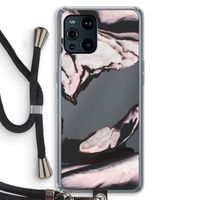 Roze stroom: Oppo Find X3 Transparant Hoesje met koord