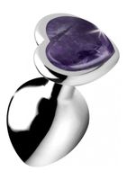 Gemstones Amethyst Heart Medium Anal Plug - thumbnail