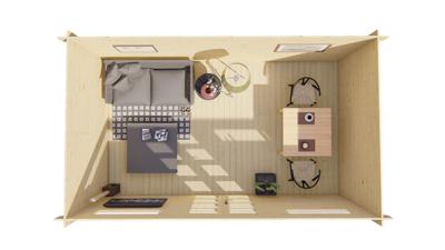 Blokhut - Tuinhuis Zerja | 28 mm | grijs geïmpregneerd