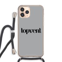 Topvent Grijs Zwart: iPhone 11 Pro Max Transparant Hoesje met koord