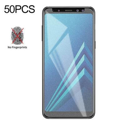 50 stuks non-Full matte Frosted gehard glas film voor Galaxy A8 (2018) geen retail pakket