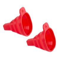 Benson Trechter - 2x - opvouwbaar - rood - siliconen - keuken/auto/klussen