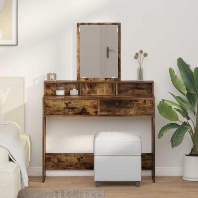 Kaptafel met lade Gerookt eiken 100 x 41 x 140 cm Bewerkt hout