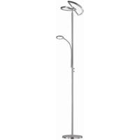 LED Vloerlamp 20W + 3W - Dimbaar & Kleuraanpasbaar - Mat Chroom Aluminium