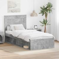 Bedframe met lade Concerte Grijs 90 x 190 cm Massief grenenhout