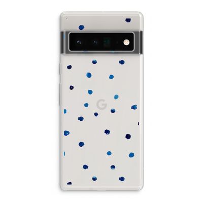 Blauwe stippen: Google Pixel 6 Pro Transparant Hoesje
