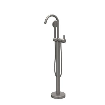 Badmengkraan IVY Pact Vrijstaand Met Draaibare Uitloop Slang 150 cm En Satin Handdouche Geborsteld Metal Black PVD