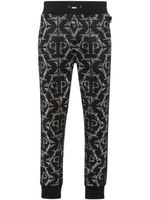 Philipp Plein pantalon de jogging en coton à logo imprimé - Noir