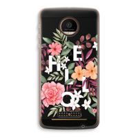 Hello in flowers: Motorola Moto Z Force Transparant Hoesje