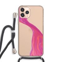Paarse stroom: iPhone 11 Pro Transparant Hoesje met koord