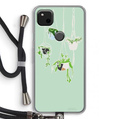 Hang In There: Pixel 4a Transparant Hoesje met koord