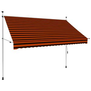 VidaXL Luifel handmatig uittrekbaar 250 cm oranje en bruin