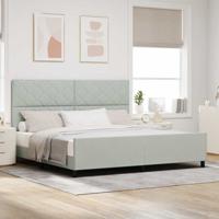 Bedframe met hoofdeinde Lichtgrijs 200 x 200 cm Fluweel