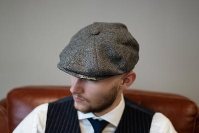 Archie Cap | Grijs | 8-panelen | 100% Wol Twill | Peaky Blinders