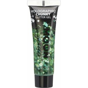 Moon Creations Chunky Glittergel - voor lichaam en gezicht - groen - 12 ml